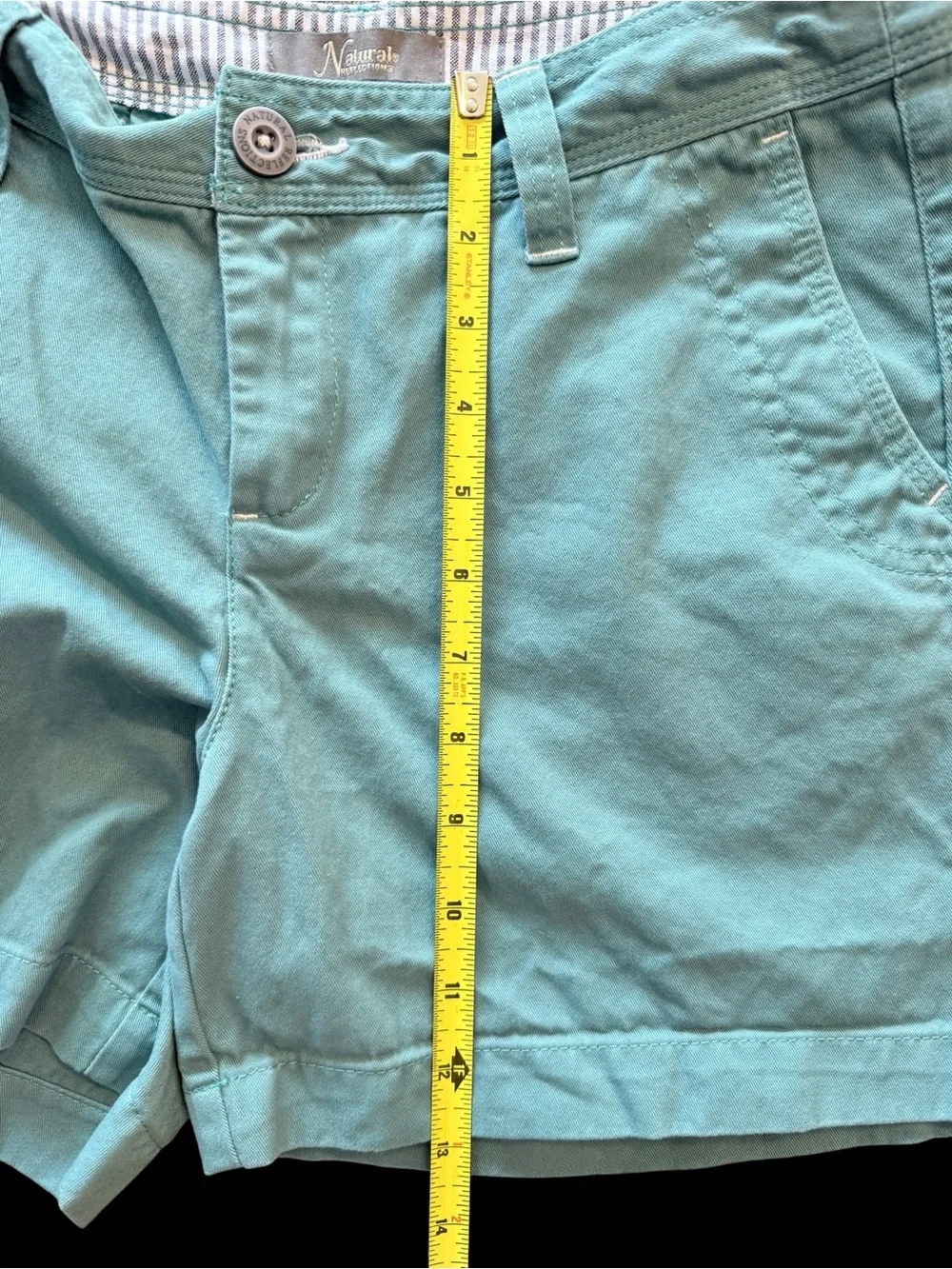 Natural Reflections Womens Size 4 Aqua Blue Chino Shorts 5” Cotton Casual